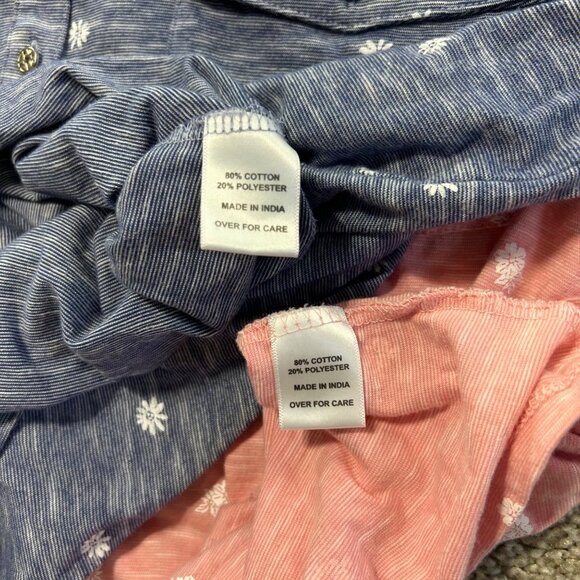 Coral Bay Lot of 2 Womens Floral Polo Shirts PXL Blue & Pink Short Sleeve - Picture 5 of 7